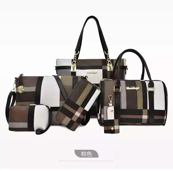 Fashion Ladies Bag Handbags Sets 6 in 1 Handbag for Women